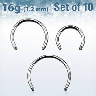 Set of 10 pcs. steel circular barbell