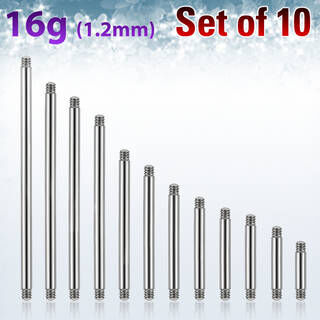 Set of 10 pcs. steel barbell