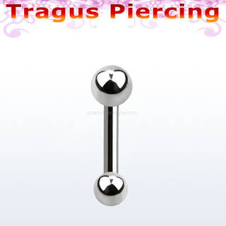 Surgical steel tragus barbel