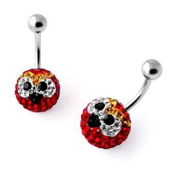 Crystal stone navel ring