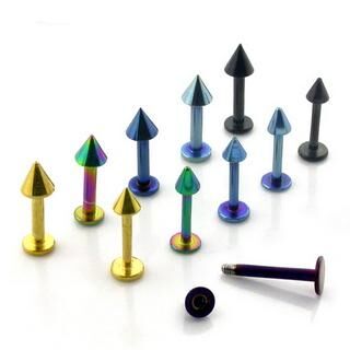 Anodized steel labret