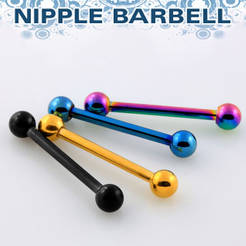 Anodized nipple barbell