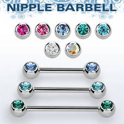Surgical steel nipple barbell