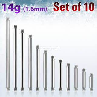 Set of 10 pcs. steel barbell