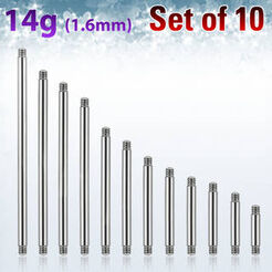 Set of 10 pcs. steel barbell