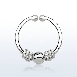 Silver fake septum ring