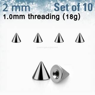 Set of 10 pcs. surgical steel cones