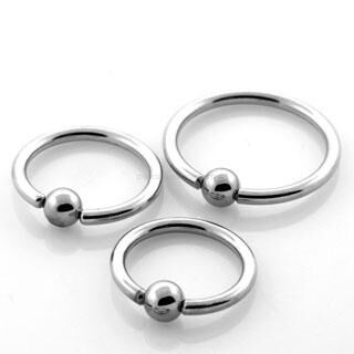 Surgical steel ball closure ring