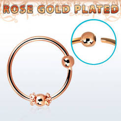 Real rose gold plated 925 sterling silver nose hoop