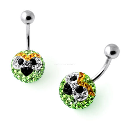 Crystal stone navel ring