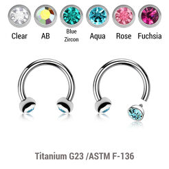 High polished titanium internally threaded circular barbell