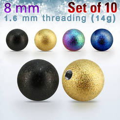 Pack of 10 pcs. of 8mm PVD plated 316L steel ball