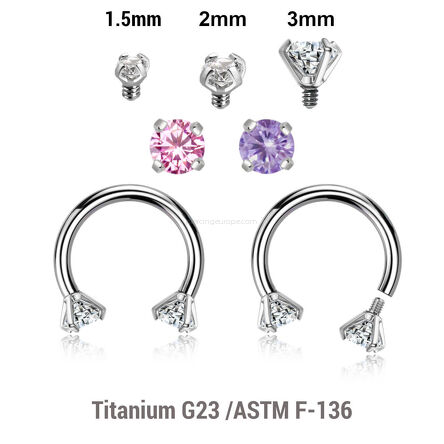 High polished titanium internally threaded circular barbell