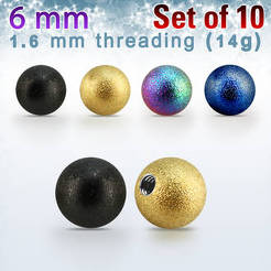 Pack of 10 pcs. of 6mm PVD plated 316L steel ball