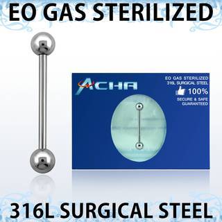 Sterilized steel tongue barbell