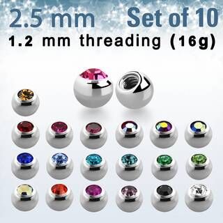 Set of 10 pcs. balls with crystal