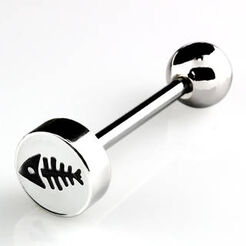 Surgical steel tongue barbell