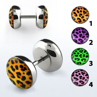BP35 Details about TT Clear Epoxy White Leopard Surgical Steel Fake Ear Plug Earrings BP35 Details about TT Clear Epoxy White Leopard Surgical Steel Fake Ear Plug Earrings