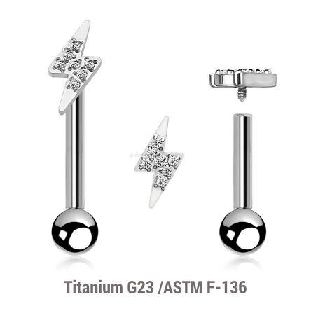 High polished titanium internally threaded tragus barbell