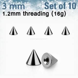 Set of 10 pcs. surgical steel cones