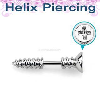 Surgical steel helix barbell