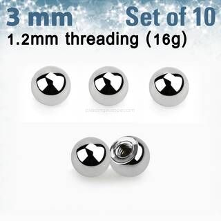 Set of 10 pcs. surgical steel balls