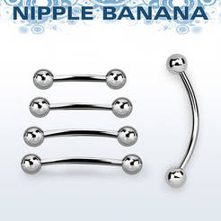 Surgical Steel nipple banana