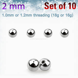 Set of 10 pcs. surgical steel balls