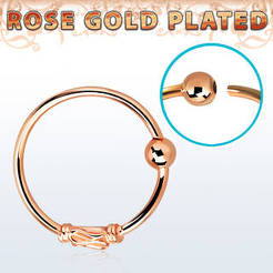 Real rose gold plated 925 sterling silver nose hoop