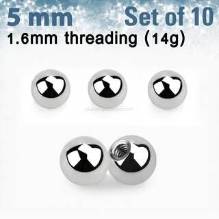 Set of 10 pcs. surgical steel balls