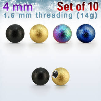 Pack of 10 pcs. of 4mm PVD plated 316L steel ball