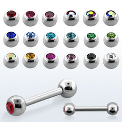 Surgical steel eyebrow barbell