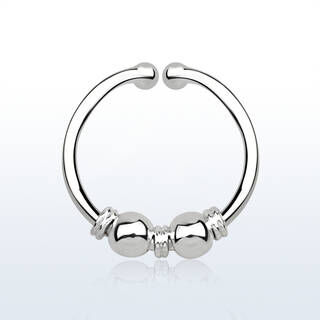 Silver fake septum ring