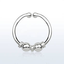 Silver fake septum ring