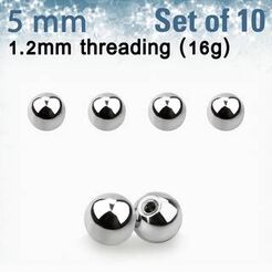 Set of 10 pcs. surgical steel balls