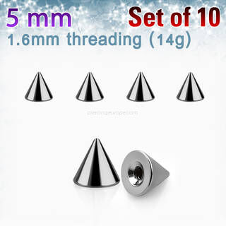 Set of 10 pcs. surgical steel cones