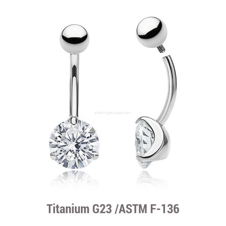 High polished titanium internally threaded belly banana
