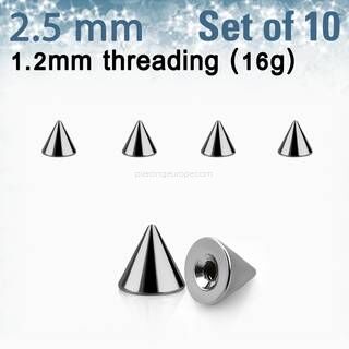 Set of 10 pcs. surgical steel cones