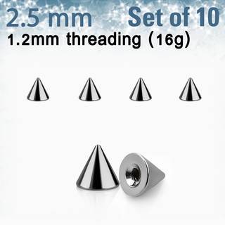 Set of 10 pcs. surgical steel cones