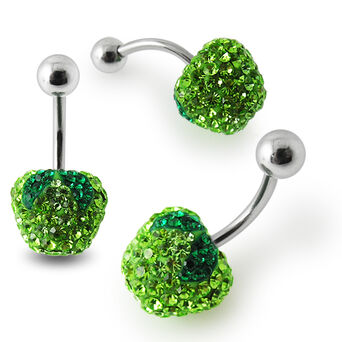 Crystal stone Green Apple Belly Ring