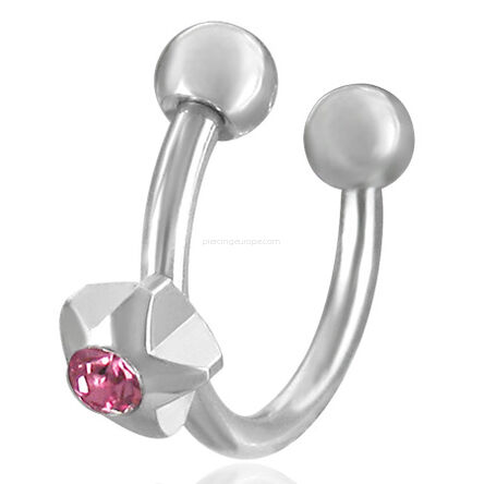 Stainless Steel Star Horseshoe Circular Barbell