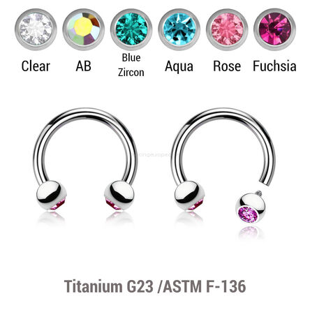 High polished titanium internally threaded circular barbell