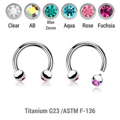 High polished titanium internally threaded circular barbell