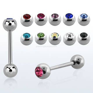 Surgical steel tongue barbell