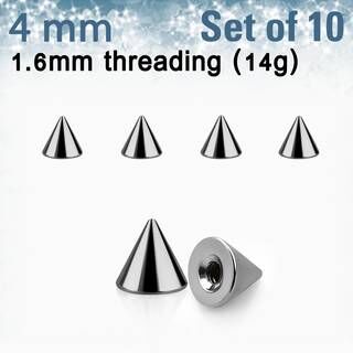 Set of 10 pcs. surgical steel cones