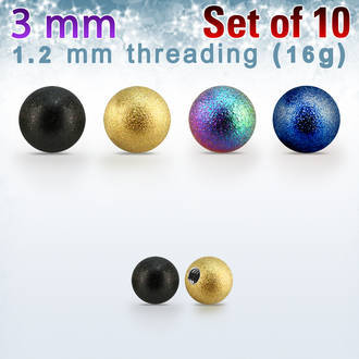 Pack of 10 pcs. of 3mm PVD plated 316L steel ball