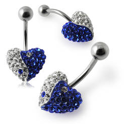 Crystal stone Heart Belly Ring