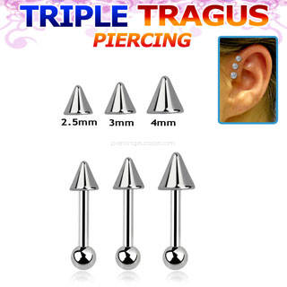 Triple tragus piercing