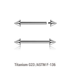 High polished titanium internally threaded nipple barbell