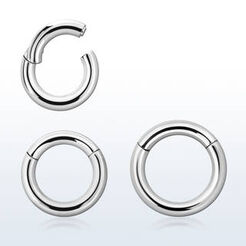 High polished surgical steel hinged segment ring